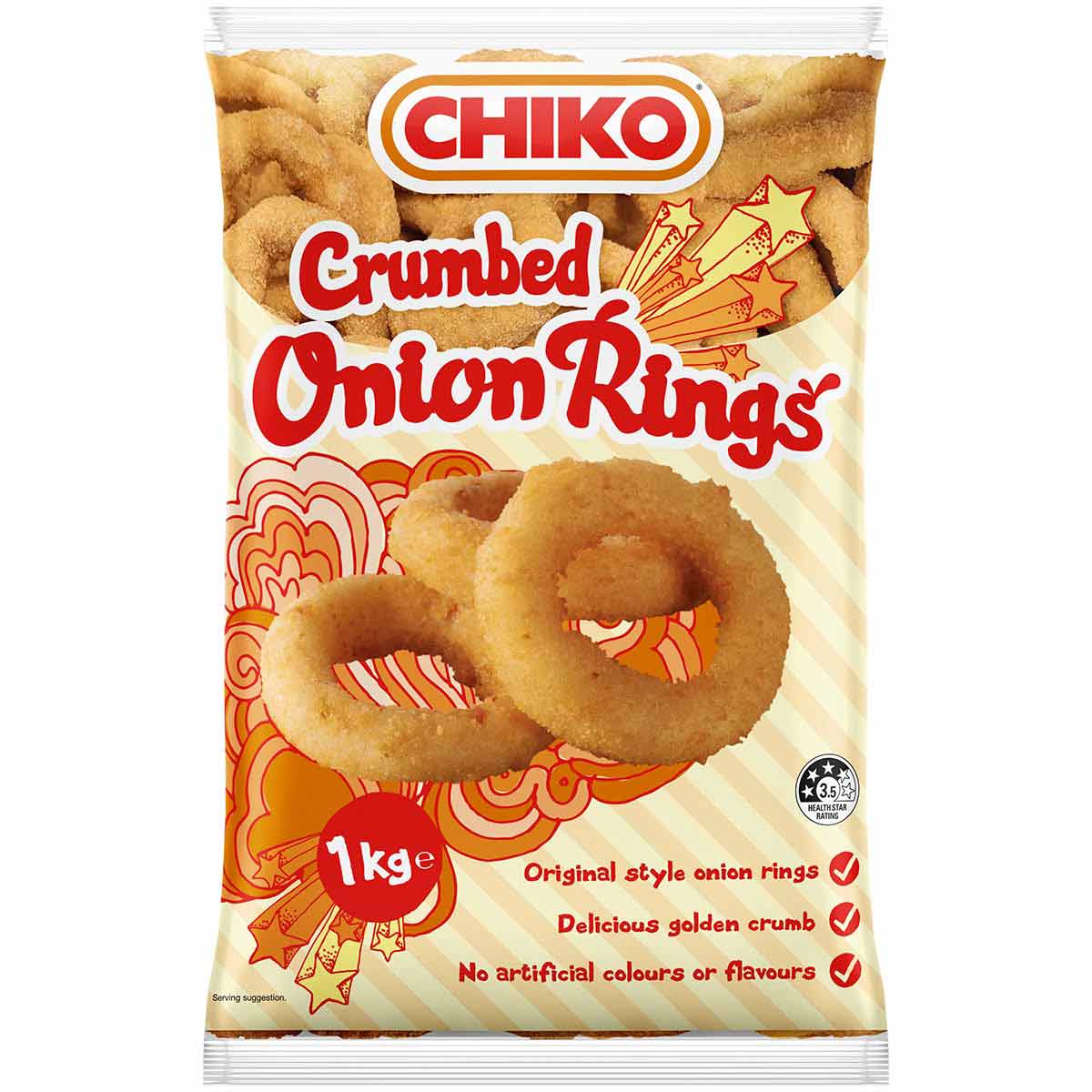 Chiko® Crumbed Onion Rings, Front Innerpack