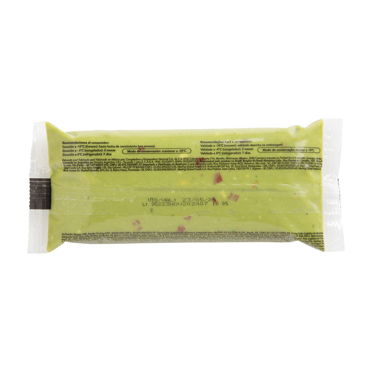 Simplot Harvest Fresh Avocados Western Guacamole, Frozen, Back Innerpack Simplot Harvest Fresh Avocados Western Guacamole, Frozen, Back Innerpack