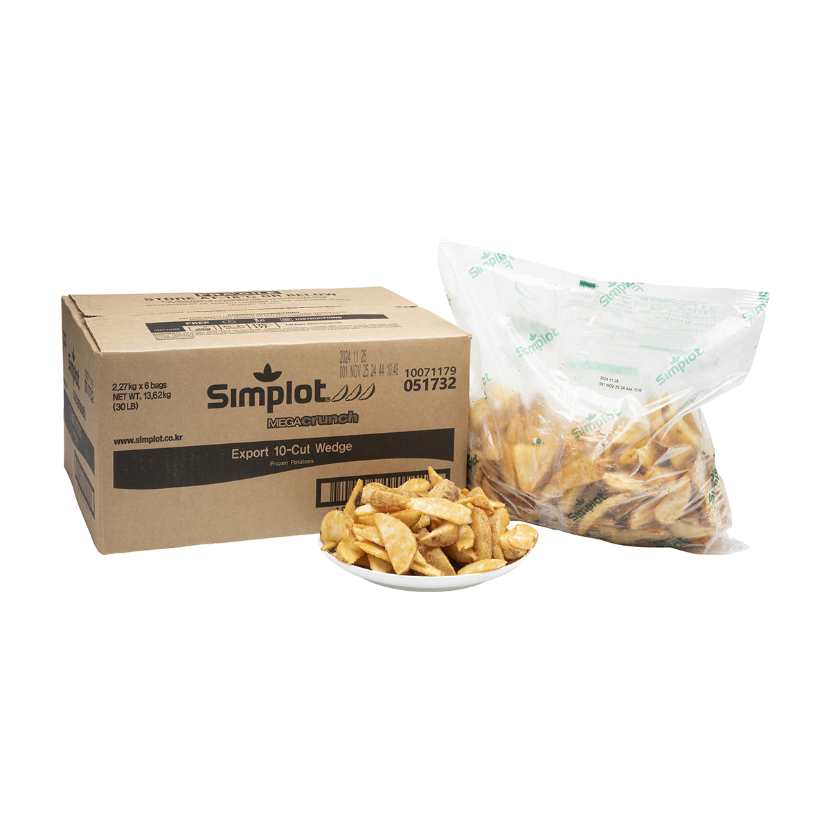 Simplot Megacrunch® Fries Battered Wedges, Skin-on, Styled