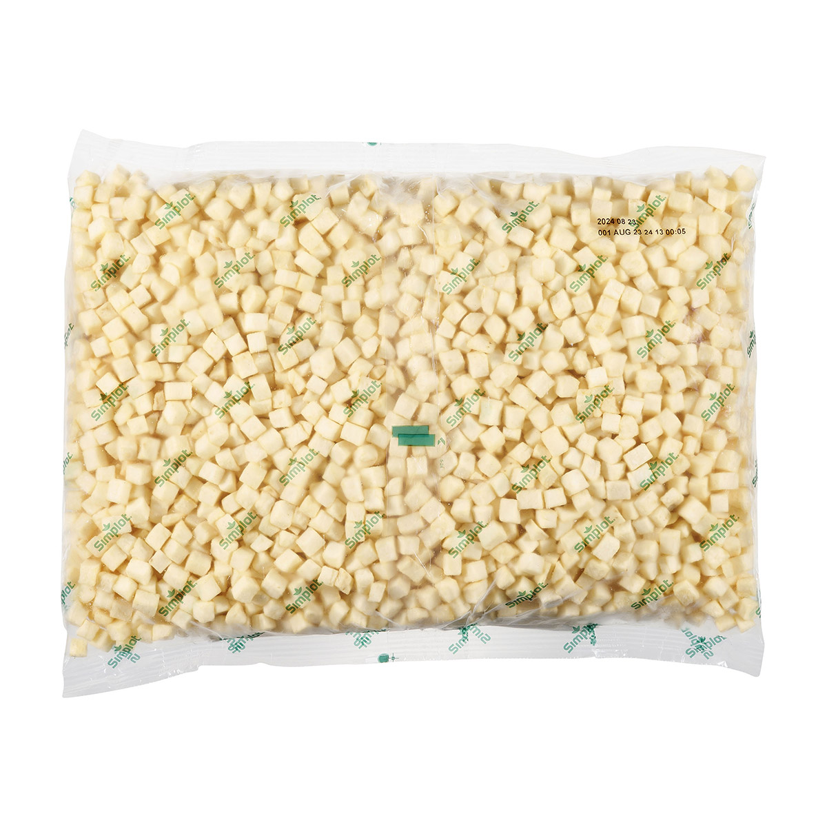 Simplot Ultra Clear Potatoes Clear Coated Dice Cut Fries, Front Innerpack