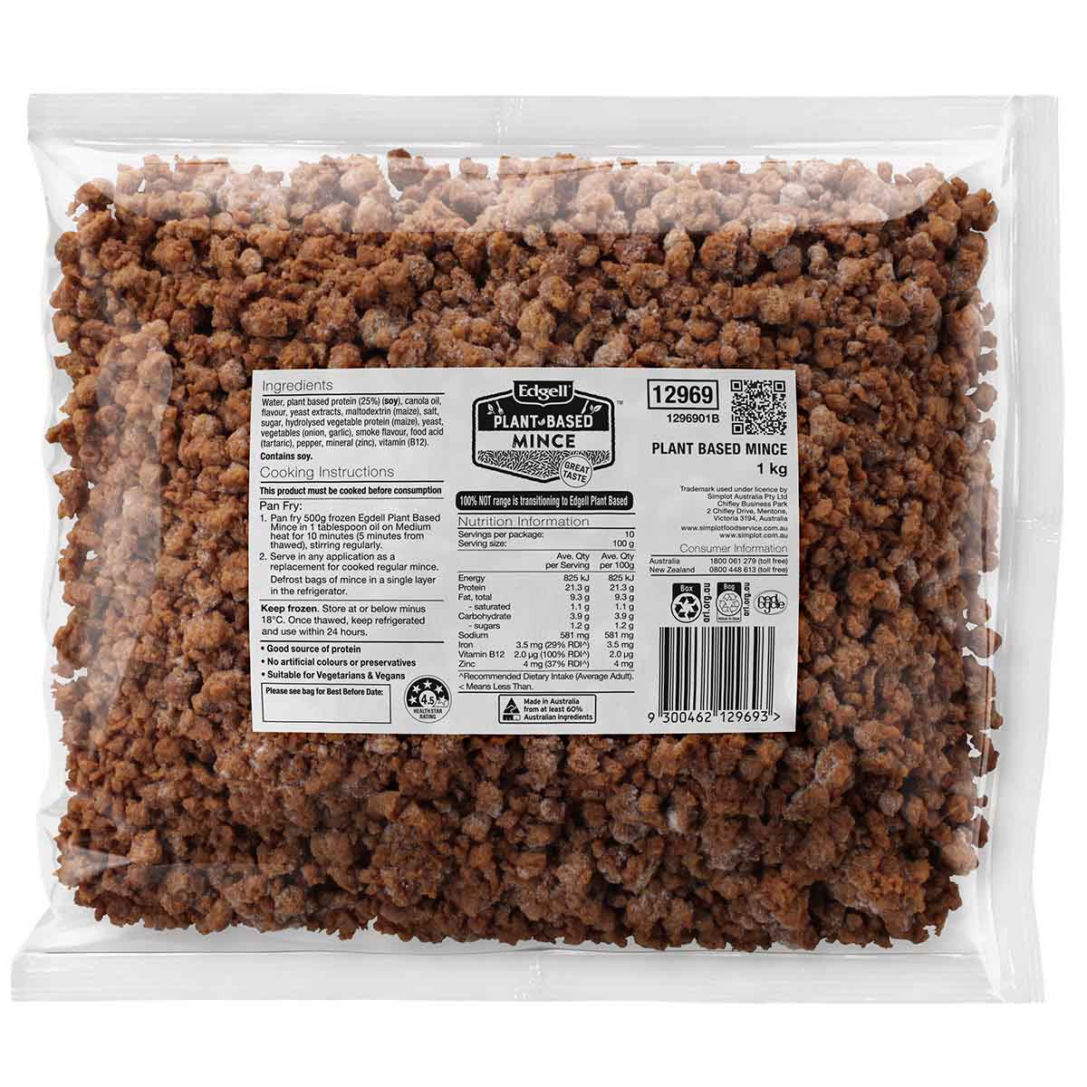 Edgell® Plant Based Plant Based Mince, Front Innerpack