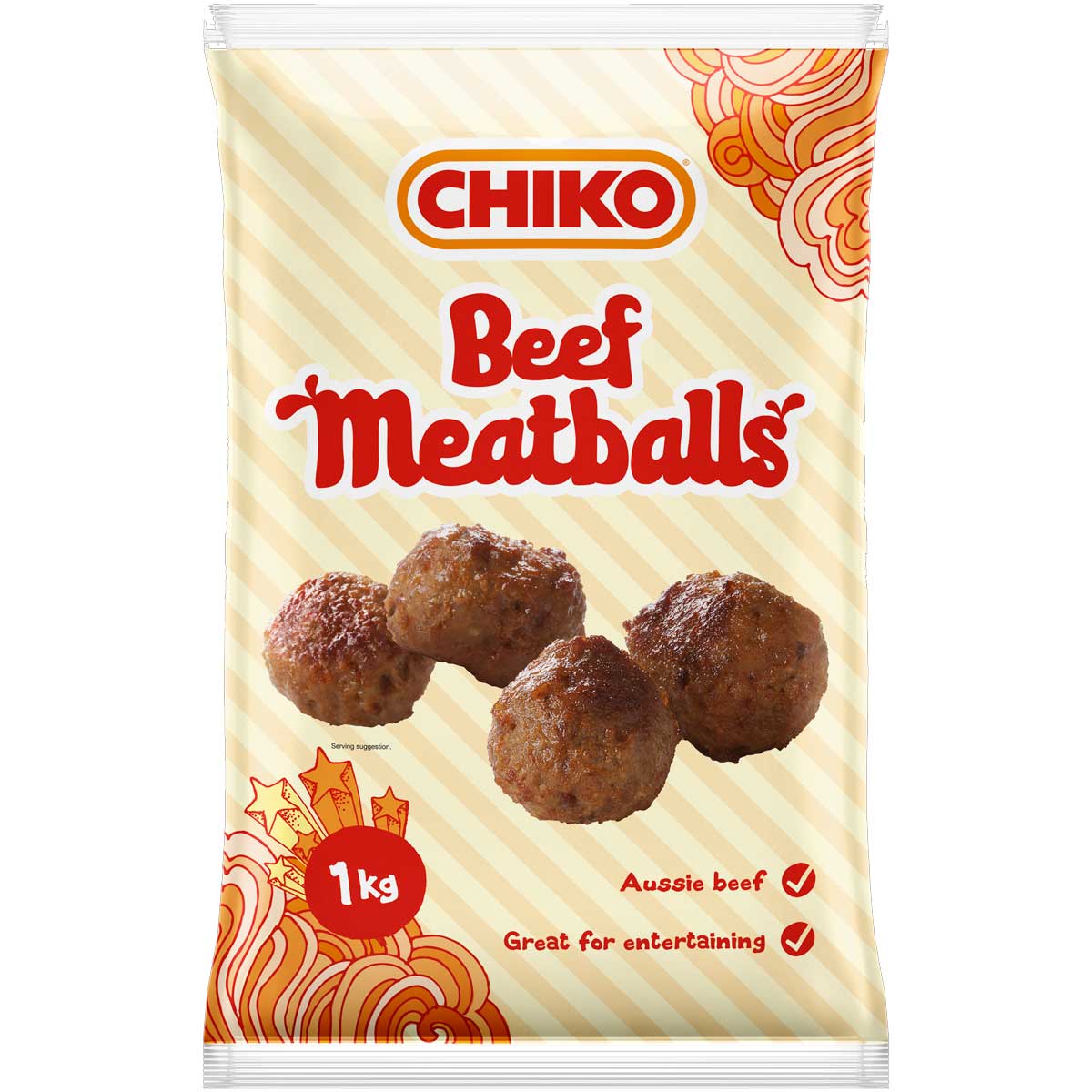 Chiko® Fully Cooked Beef Meatballs, Front Innerpack