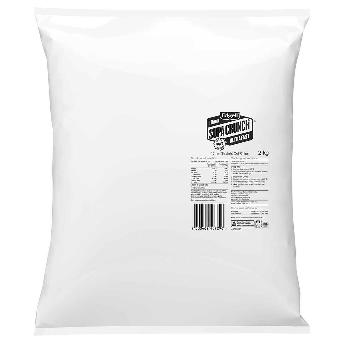 Edgell® Supa Crunch® 10mm Ultrafast Chips, Front Innerpack