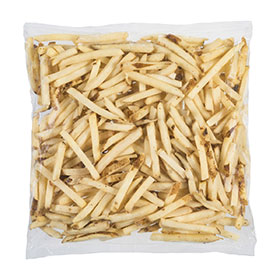 Simplot Select Recipe Fries Papas a la francesa corte recto con cáscara y sal de mar, Frente del paquete