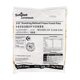 Simplot Megacrunch® Fries 반죽을 입힌 줄리엔컷 감자튀김 (skin on), Front Innerpack