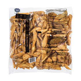 Simplot SeasonedCRISP Fries Gajo corte 10 con cobertura sazonada, con cáscara, Reverso del paquete