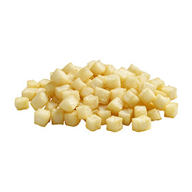 Simplot Ultra Clear Potatoes Clear Coated Dice Cut Fries, Prepared