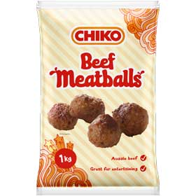 Chiko® Fully Cooked Beef Meatballs, Front Innerpack