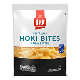 I&J® Battered Australian Hoki Bites, Front Innerpack
