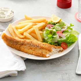 I&J® Lightly Dusted Salt & Pepper Pollock, Styled